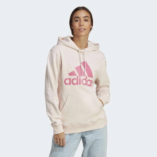 BLUSÃO ADIDAS MOLETOM LOGO C/CAPUZ FEMININO - Rosa