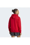BLUSÃO ADIDAS MOLETOM LOGO C/CAPUZ MASCULINO - Vermelho/branco