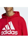 BLUSÃO ADIDAS MOLETOM LOGO C/CAPUZ MASCULINO - Vermelho/branco