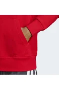 BLUSÃO ADIDAS MOLETOM LOGO C/CAPUZ MASCULINO - Vermelho/branco