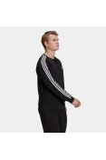 BLUSAO ADIDAS MOLETON ESSENTIASK 3-STRIPES MASCULINO - Preto/branco