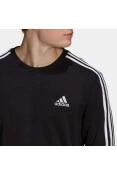 BLUSAO ADIDAS MOLETON ESSENTIASK 3-STRIPES MASCULINO - Preto/branco