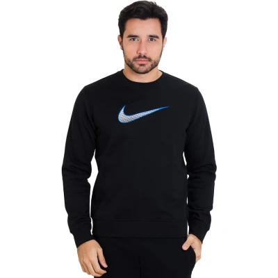 BLUSÃO CLUB FLEECE SWOOSH PLUS CREW 727743 - Preto/azul BLUSÃO CLUB FLEECE SWOOSH PLUS CREW 727743 - Preto/azul
