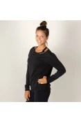BLUSÃO COLCCI MOLETOM FEMININO - Preto BLUSÃO COLCCI MOLETOM FEMININO - Preto