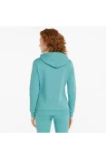 BLUSÃO DE MOLETOM PUMA ESSENTIALS LOGO FL FEMININO - Azul/branco