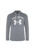 BLUSÃO DE TREINO MOLETOM UNDER ARMOUR RIVAL TERRY BIG LOGO MASCULINO - Cinza