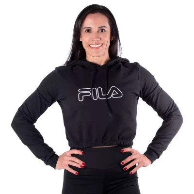 BLUSÃO FILA COM CAPUZ CONFORT EASY FEMININO - Preto