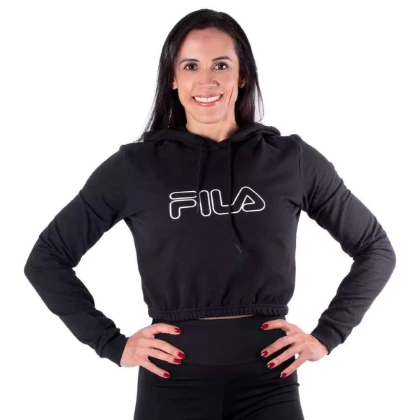 BLUSÃO FILA COM CAPUZ CONFORT EASY FEMININO - Preto