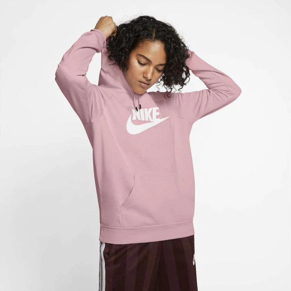BLUSÃO FLEECE NIKE ESSENTIAL HOODIE FEMININO - Rosa BLUSÃO FLEECE NIKE ESSENTIAL HOODIE FEMININO - Rosa