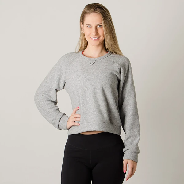BLUSÃO LIVE PLUSH BREATHE ZEN FEMININO - Cinza