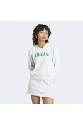 BLUSÃO MOLETINHO ADIDAS ESTAMPADO COLLEGE FEMININO - Cinza