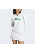 BLUSÃO MOLETINHO ADIDAS ESTAMPADO COLLEGE FEMININO - Cinza