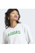 BLUSÃO MOLETINHO ADIDAS ESTAMPADO COLLEGE FEMININO - Cinza