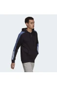 BLUSÃO MOLETOM ADIDAS CAPUZ ESSENTIALS LOGO CLORBLOCK MASCULINO - Preto/azul BLUSÃO MOLETOM ADIDAS CAPUZ ESSENTIALS LOGO CLORBLOCK MASCULINO - Preto/azul