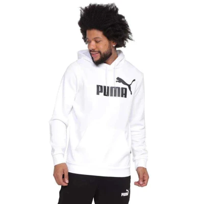 BLUSÃO MOLETOM PUMA COM CAPUZ ESSENTIALS BIG LOGO MASCULINO - Branco BLUSÃO MOLETOM PUMA COM CAPUZ ESSENTIALS BIG LOGO MASCULINO - Branco