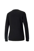 BLUSÃO MOLETOM PUMA ESSENTIALS CREW NECK METALLIC LOGO FEMININO - Preto/dourado