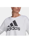 BLUSÃO MOLETON ADIDAS ESTAMPA LEOPARDO FEMININO - Branco BLUSÃO MOLETON ADIDAS ESTAMPA LEOPARDO FEMININO - Branco