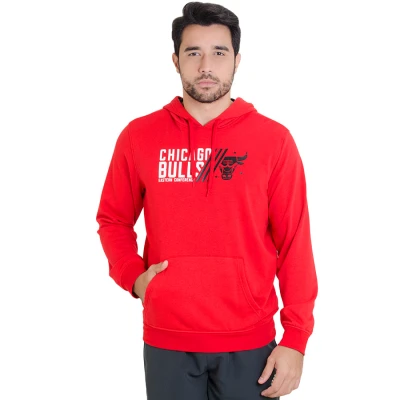 BLUSÃO NBA CHICAGO BULLS MASCULINO COM CAPUZ - Vermelho/branco BLUSÃO NBA CHICAGO BULLS MASCULINO COM CAPUZ - Vermelho/branco