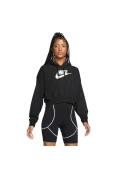 BLUSÃO NIKE CLUB FLEECE CROP FEMININO - Preto