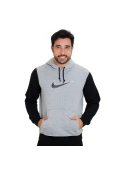 BLUSÃO NIKE CLUB FLEECE SWOOSH PLUS CREW 727755 - Cinza/preto BLUSÃO NIKE CLUB FLEECE SWOOSH PLUS CREW 727755 - Cinza/preto