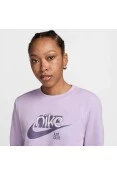 BLUSÃO NIKE MOLETOM NSW CLUB FLC CREW FEMININO - Lilas