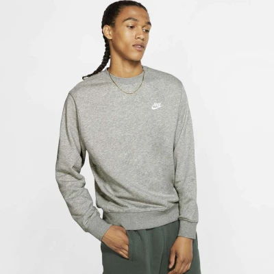 BLUSÃO NIKE NSW CLUB CRW FT MASCULINO - Cinza