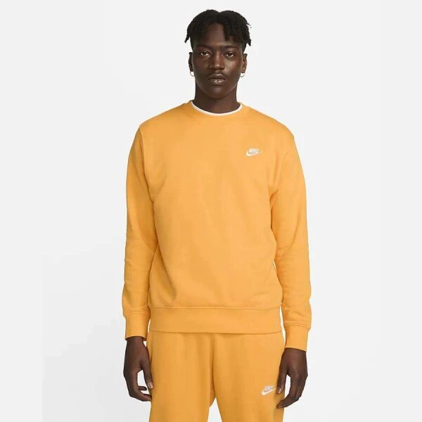 BLUSÃO NIKE NSW CLUB CRW FT MASCULINO - Laranja