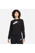 BLUSÂO NIKE NSW CLUB FLC GX STD CREW FEMININO - Preto