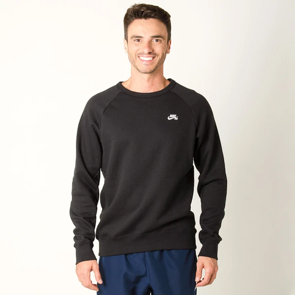 BLUSÃO NIKE SB ICON CREW FLEECE MASCULINO - Preto