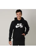 BLUSÃO NIKE SB ICON PULLOVER HOODIE MASCULINO - Preto/branco