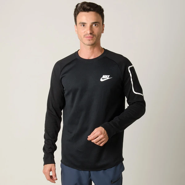 BLUSÃO NIKE SPORTSWEAR ADVANCE 15 FLEECE MASCULINO - Preto BLUSÃO NIKE SPORTSWEAR ADVANCE 15 FLEECE MASCULINO - Preto