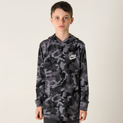 BLUSÃO NIKE SPORTSWEAR PRINTED INFANTIL - Cinza/preto