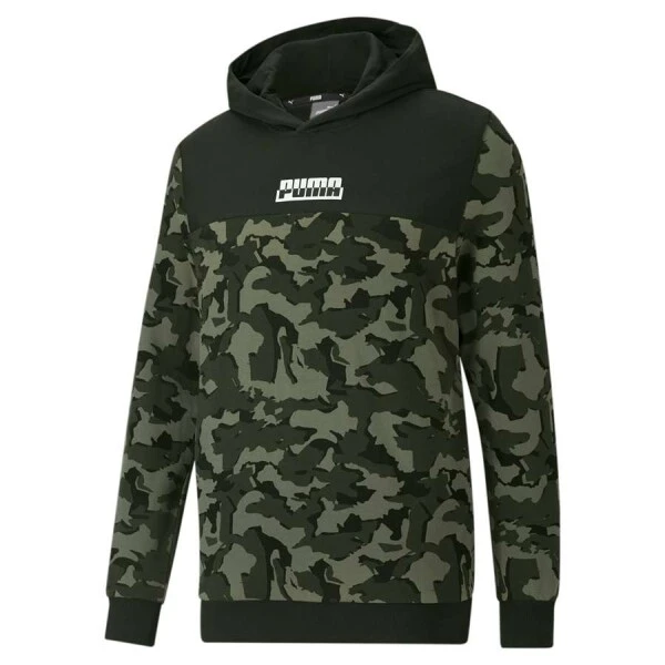 BLUSÃO PUMA CORE CAMO AOP HOODIE MASCULINO - Verde/preto