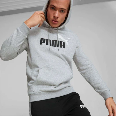 BLUSÃO PUMA ESS+ 2 COL BIG LOGO HOODIE MASCULINO - Cinza