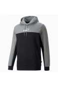 BLUSÃO PUMA ESS+ BLOCK HOODIE FL MASCULINO - Preto/cinza BLUSÃO PUMA ESS+ BLOCK HOODIE FL MASCULINO - Preto/cinza