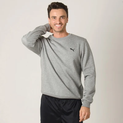 BLUSÃO PUMA ESS CREW SWEAT FL MASCULINO - Cinza
