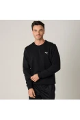 BLUSÃO PUMA ESS CREW SWEAT FL MASCULINO - Preto BLUSÃO PUMA ESS CREW SWEAT FL MASCULINO - Preto