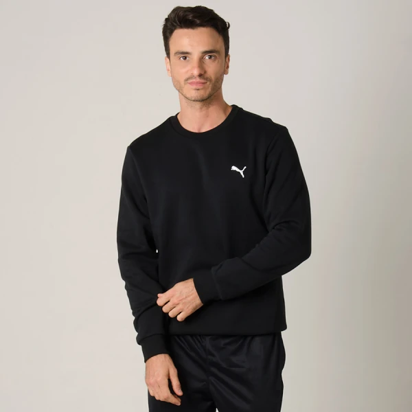 BLUSÃO PUMA ESS CREW SWEAT FL MASCULINO - Preto