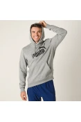 BLUSÃO PUMA ESS HOODY FL BIG LOGO MASCULINO - Cinza