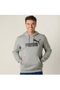 BLUSÃO PUMA ESS HOODY FL BIG LOGO MASCULINO - Cinza