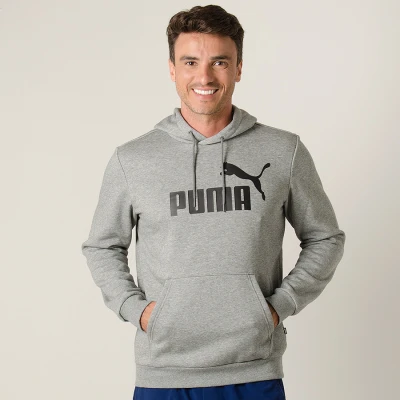 BLUSÃO PUMA ESS HOODY FL BIG LOGO MASCULINO - Cinza BLUSÃO PUMA ESS HOODY FL BIG LOGO MASCULINO - Cinza