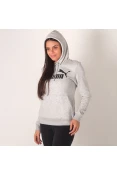 BLUSÃO PUMA ESSENTIALS FLEECE HOODY FEMININO - Cinza BLUSÃO PUMA ESSENTIALS FLEECE HOODY FEMININO - Cinza