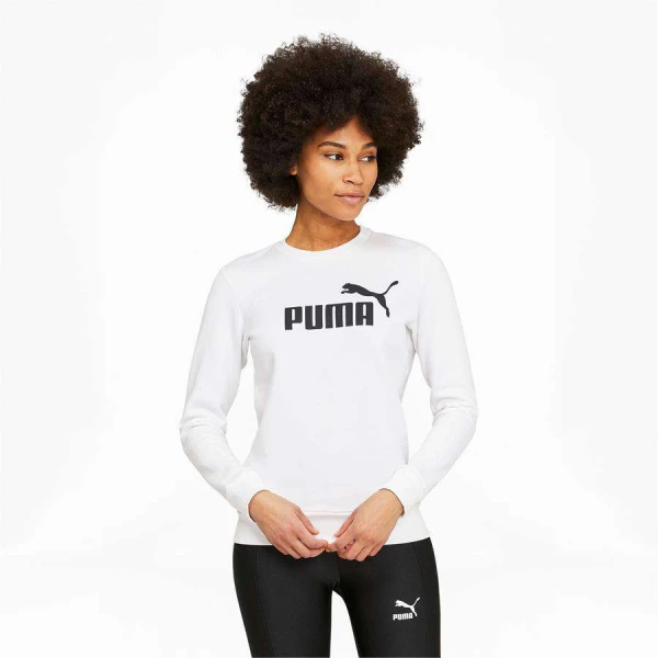 BLUSÃO PUMA ESSENTIALS LOGO CREW FEMININO - Branco