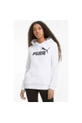 BLUSÃO PUMA ESSENTIALS LOGO HODDIE FEMININO - Branco/preto