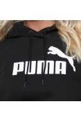 BLUSÃO PUMA ESSENTIALS LOGO HODDIE FEMININO - Preto/branco