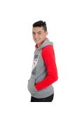 BLUSÃO PUMA FUN IND GRAPHIC HOODED SWEAT INFANTIL - Cinza/vermelho