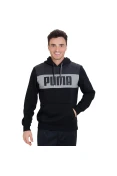 BLUSÃO PUMA POWER BLOCK HOODY FL MASCULINO - Preto/cinza BLUSÃO PUMA POWER BLOCK HOODY FL MASCULINO - Preto/cinza