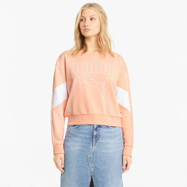 BLUSAO PUMA REBEL CREW TR FEMININO - Salmao BLUSAO PUMA REBEL CREW TR FEMININO - Salmao