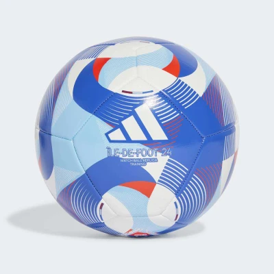 BOLA ADIDAS TREINO ÍLE-DE-FOOT 24 FUTEBOL CAMPO - Branco/azul