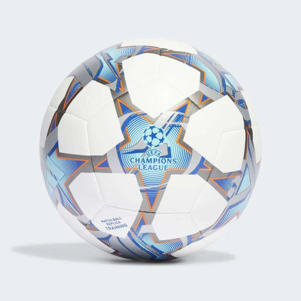 BOLA ADIDAS UEFA CHAMPIONS LEAGUE TRAINING 23/24 CAMPO - Branco/azul